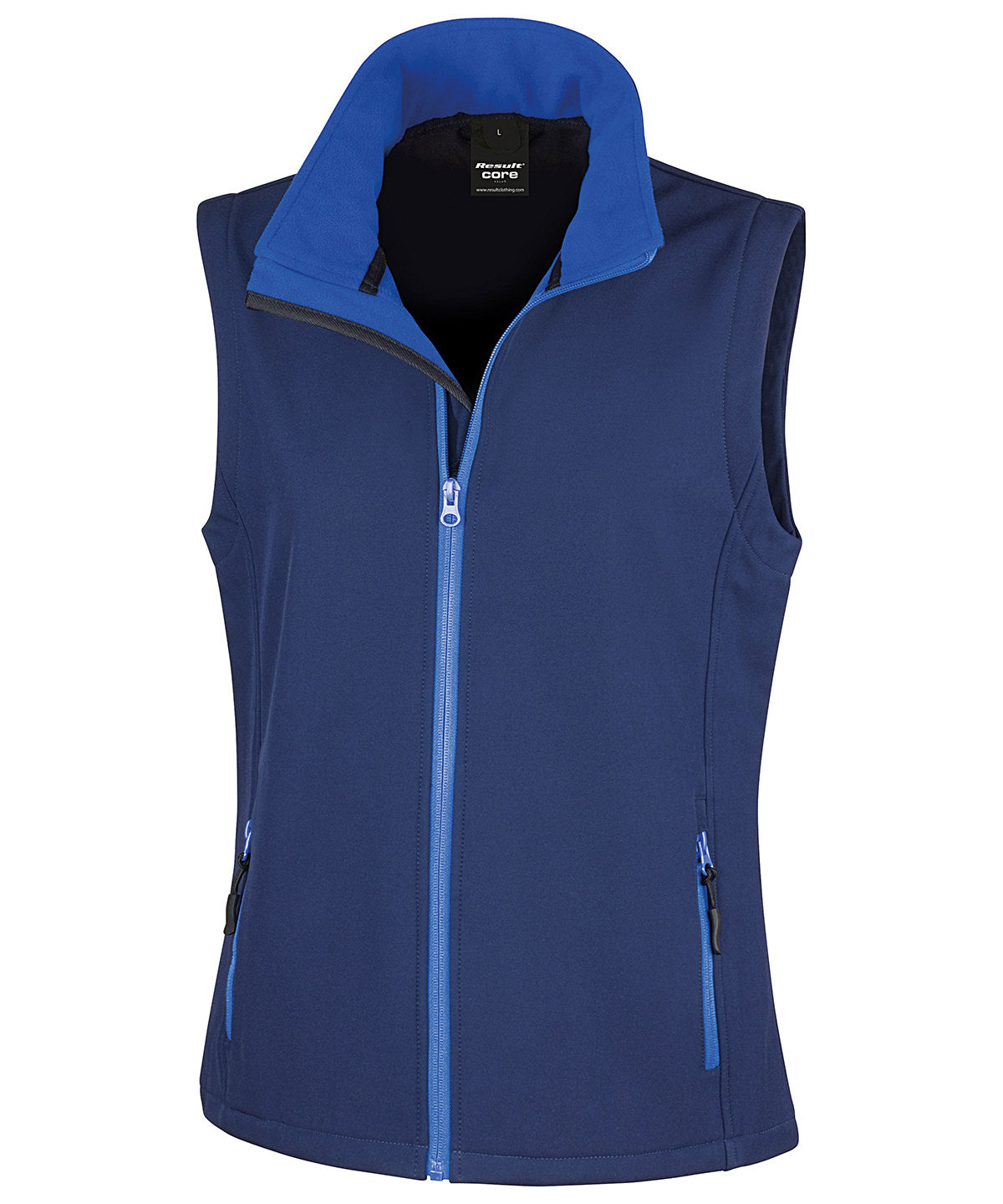 Womens printable softshell bodywarmer | navy/royal