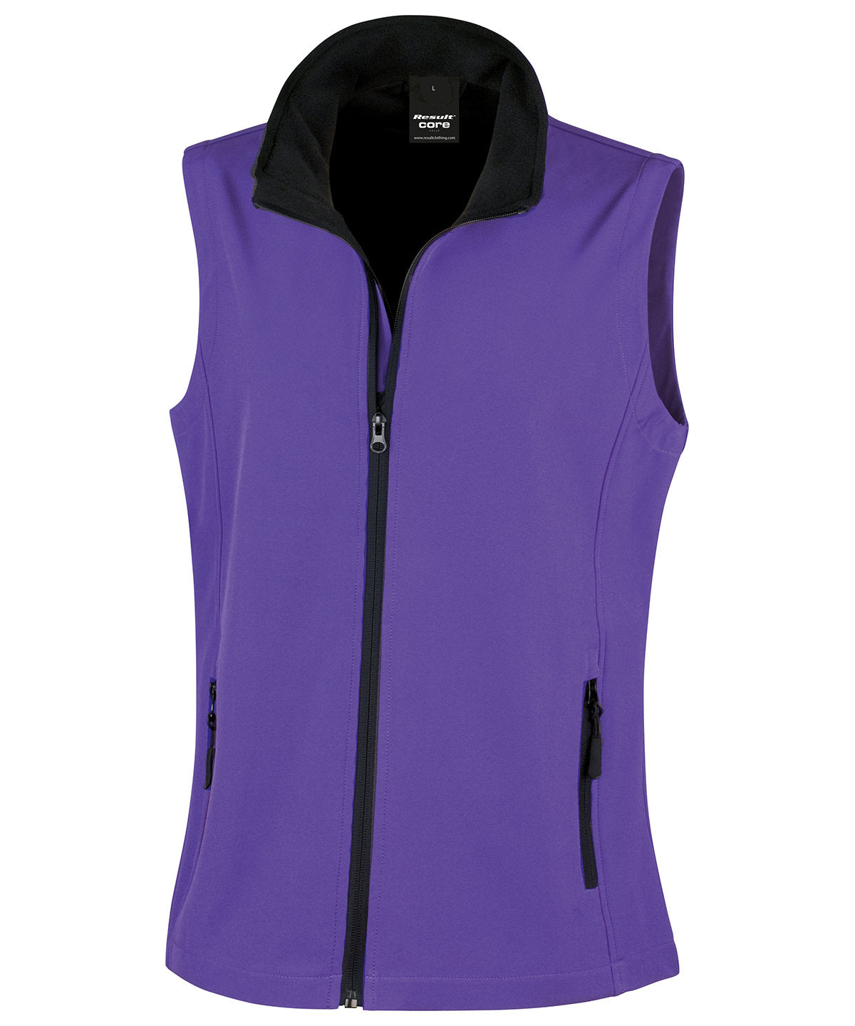 Womens printable softshell bodywarmer | purple/black
