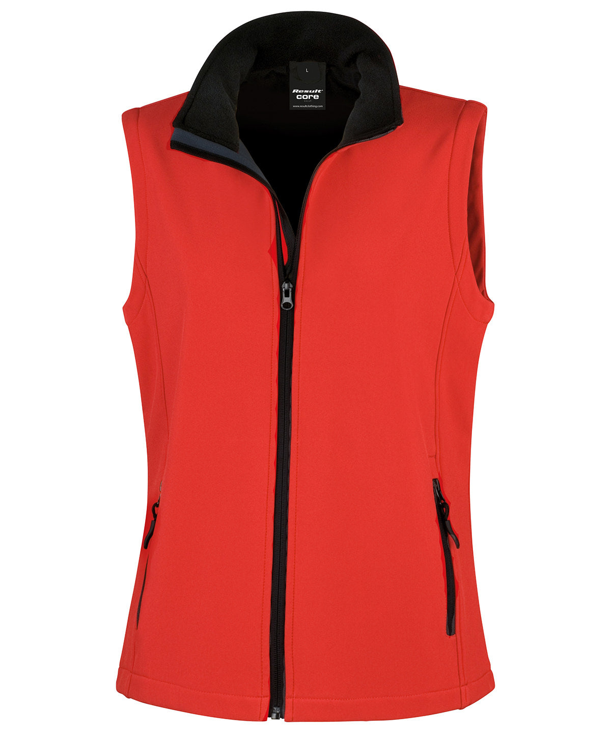 Womens printable softshell bodywarmer | red/black