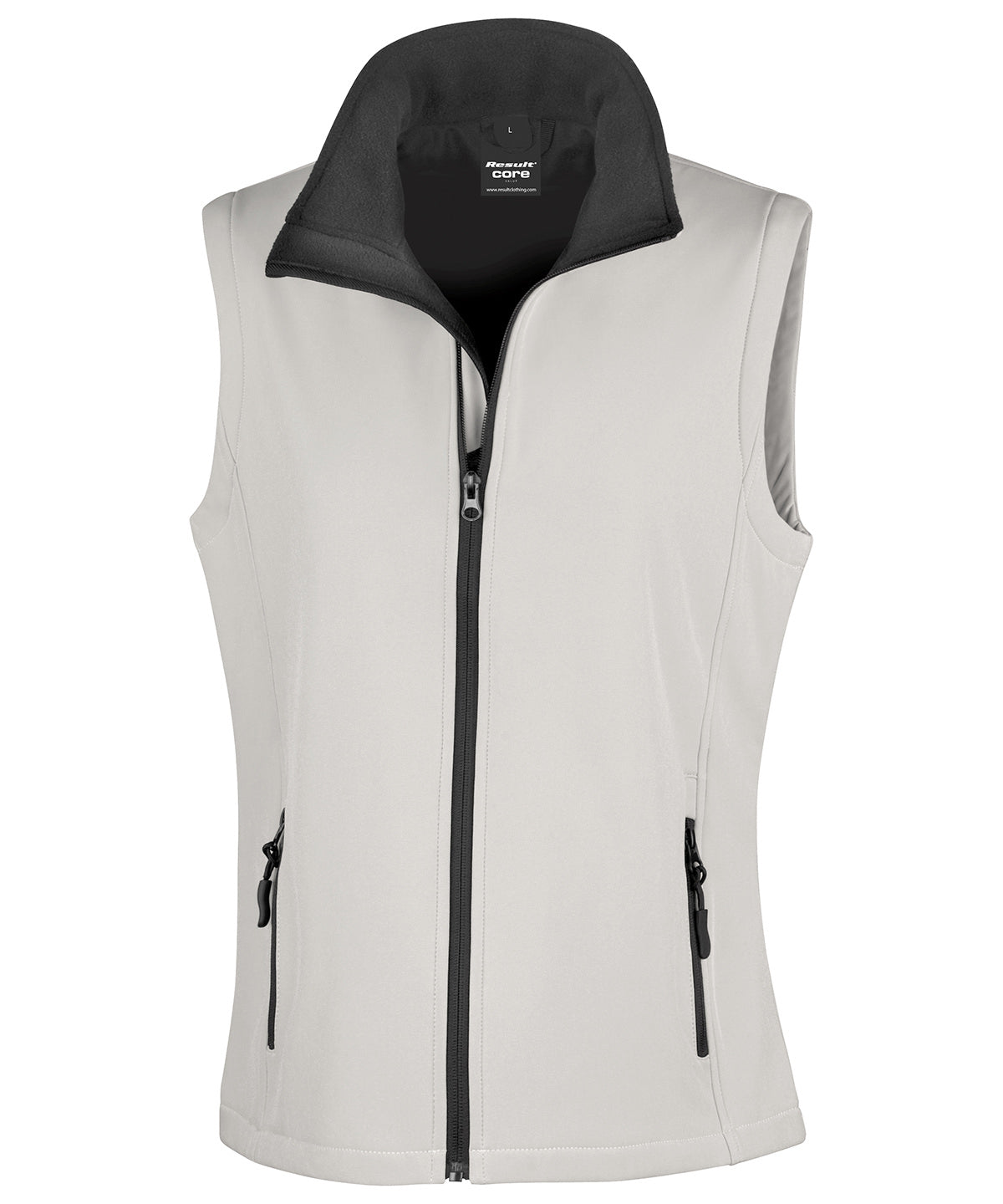 Womens printable softshell bodywarmer | white/black