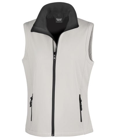 Womens printable softshell bodywarmer | white/black