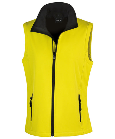 Womens printable softshell bodywarmer | yellow/black