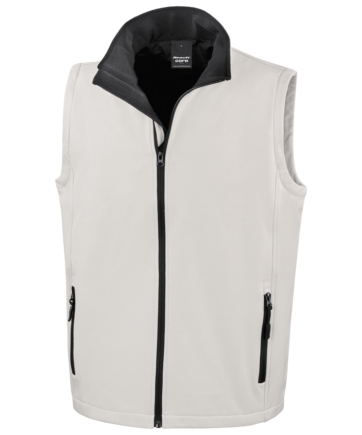 Printable softshell bodywarmer | white/black
