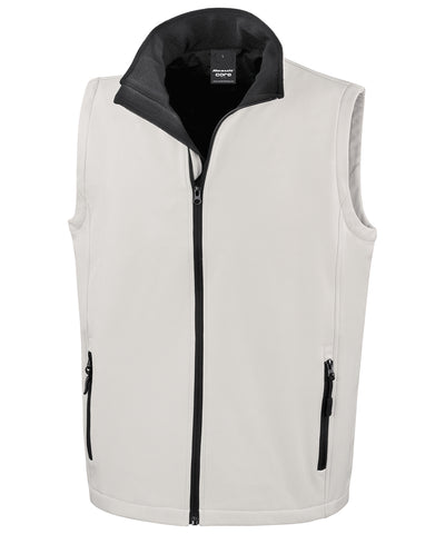 Printable softshell bodywarmer | white/black