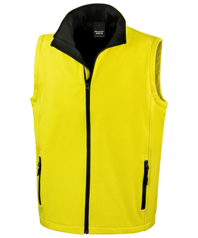 Printable softshell bodywarmer | yellow/black