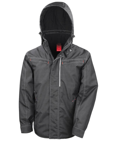 Denim texture rugged jacket | black
