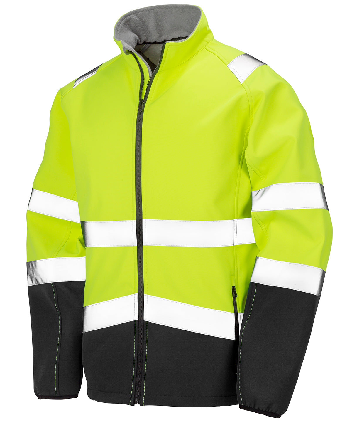 Printable safety softshell jacket | fluorescent yellow/black