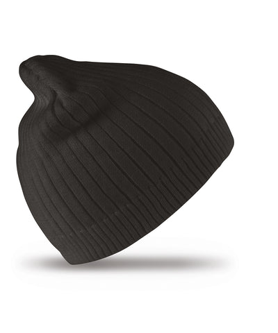 Cotton knitted beanie hat | black