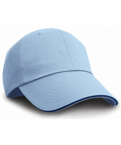 Herringbone cap with sandwich peak | sky/navy