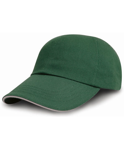 Brushed coton printers/embroiderers cap with sandwich peak | forest/putty