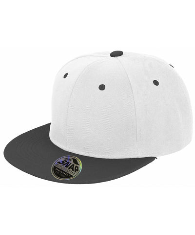 Bronx original flat peak snapback dual colour cap | white/black