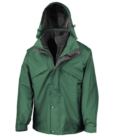 3-in-1 zip and clip jacket | bottle/black