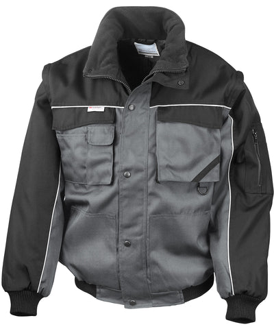 Work-Guard zip sleeve heavy-duty pilot jacket | grey/black