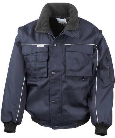 Work-Guard zip sleeve heavy-duty pilot jacket | navy/navy