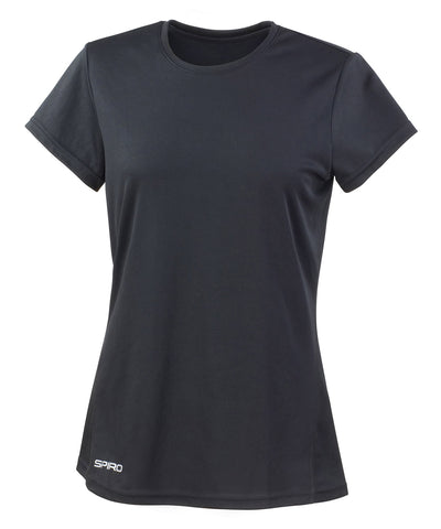 Womens Spiro quick-dry short sleeve t-shirt | black