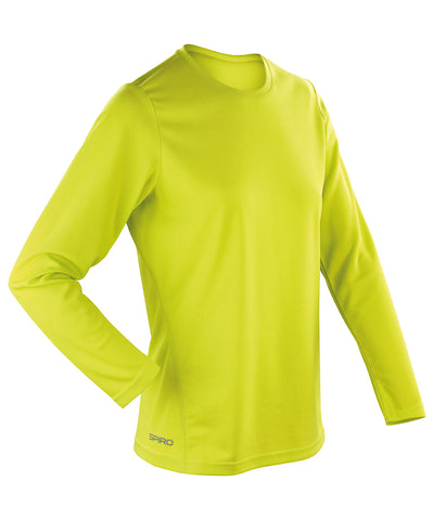 Womens Spiro quick-dry long sleeve t-shirt | lime green