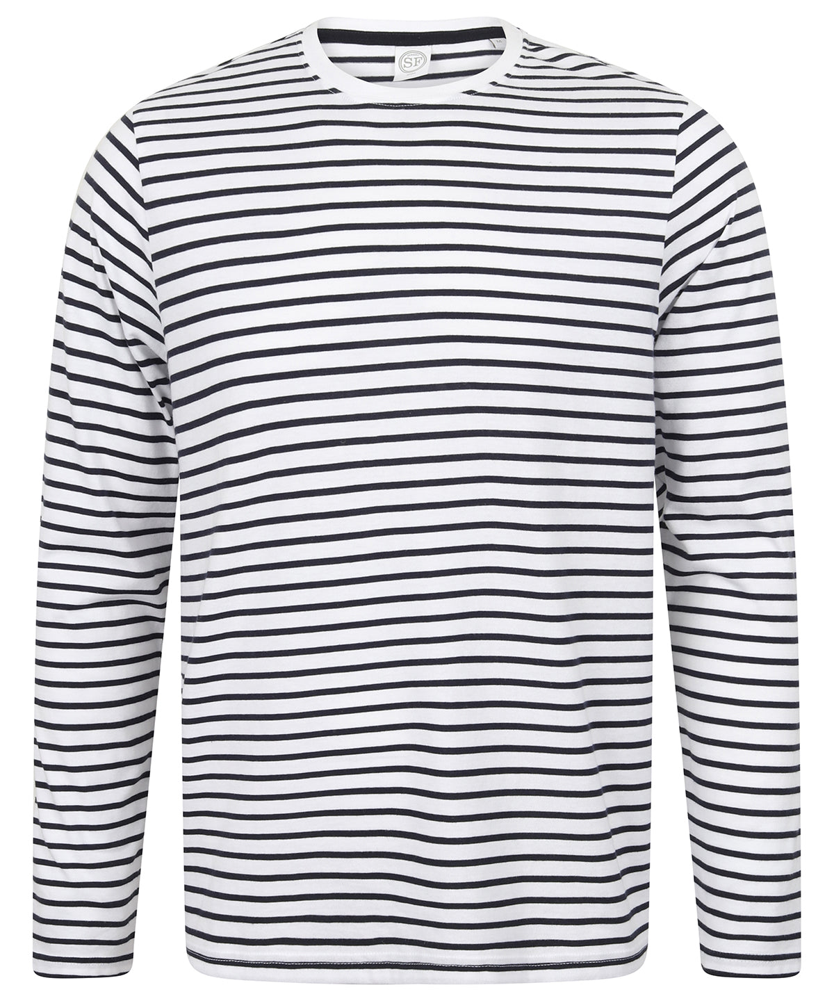 Unisex long-sleeved striped T | white/oxford navy