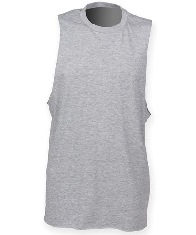 High neck slash armhole vest | heather grey