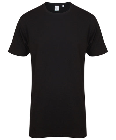 Longline t-shirt with dipped hem | black