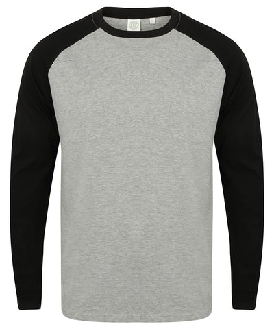 Long sleeve baseball t-shirt | heather grey/black