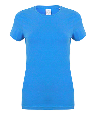 Feel good womens stretch t-shirt | heather blue
