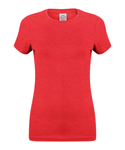 Feel good womens stretch t-shirt | heather red