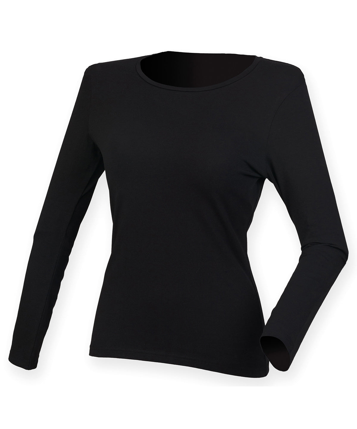 Womens feel good long sleeved stretch t-shirt | black