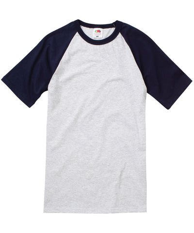 Short sleeve baseball T | heather grey/deep navy