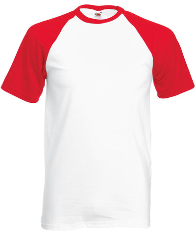Short sleeve baseball T | white/red