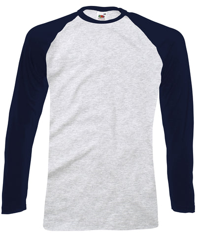 Long sleeve baseball T | heather grey/deep navy