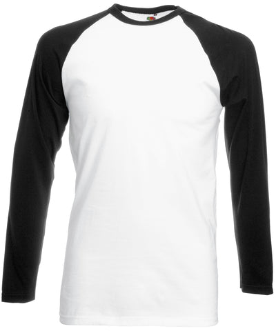 Long sleeve baseball T | white/black
