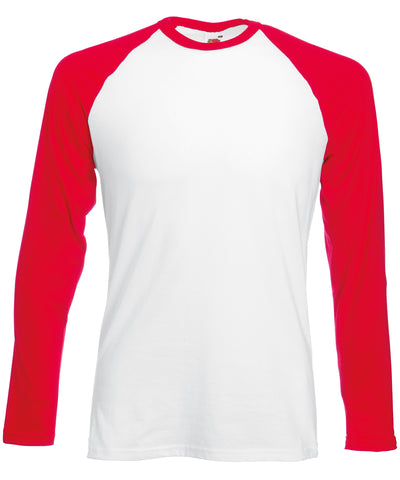 Long sleeve baseball T | white/red