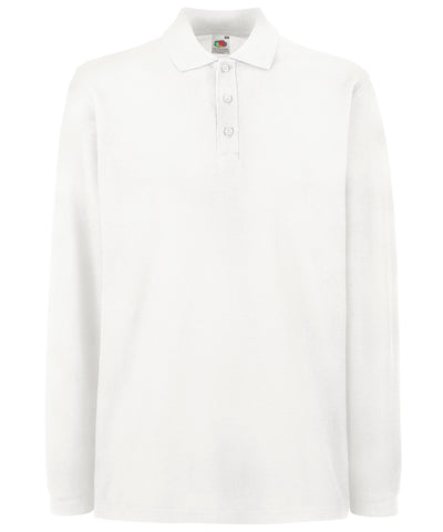 Premium long sleeve polo | white