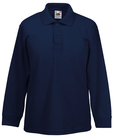 Kids long sleeve 65/35 polo | deep navy