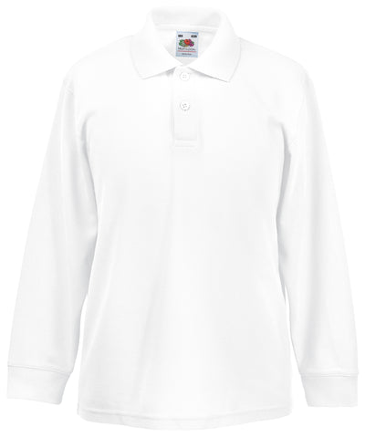 Kids long sleeve 65/35 polo | white