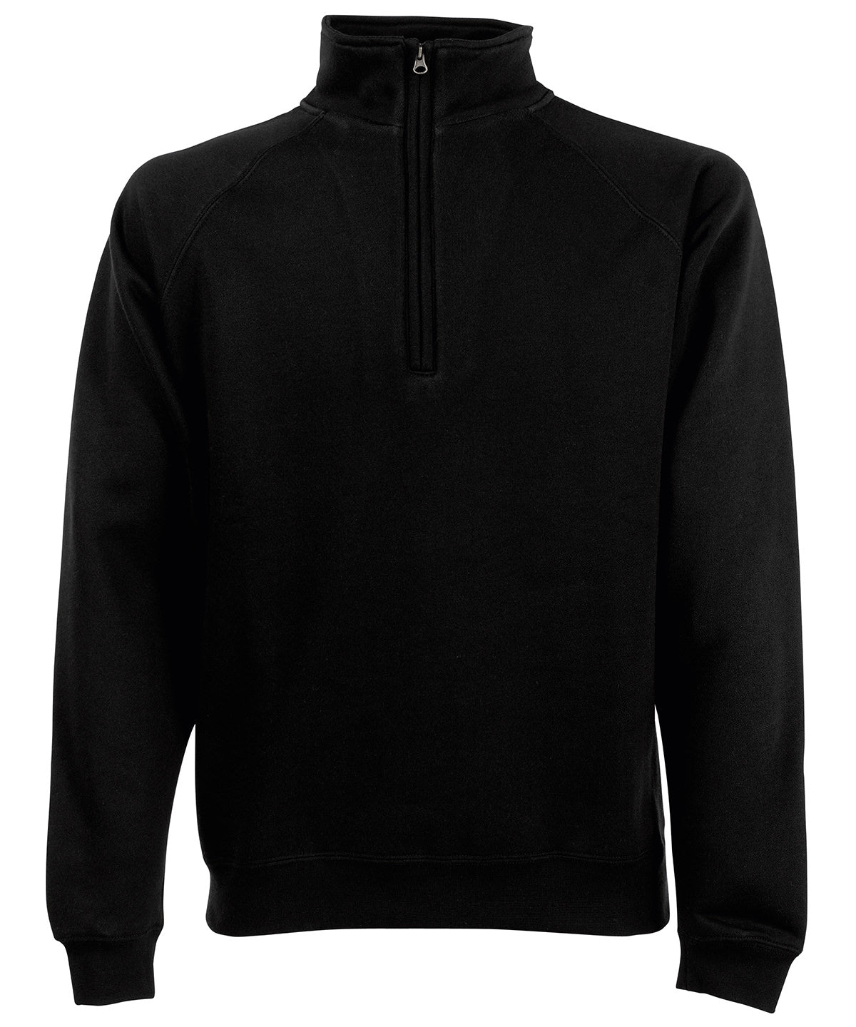 Premium 70/30 zip-neck sweatshirt | Black