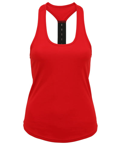 Womens TriDri® performance strap back vest | fire red