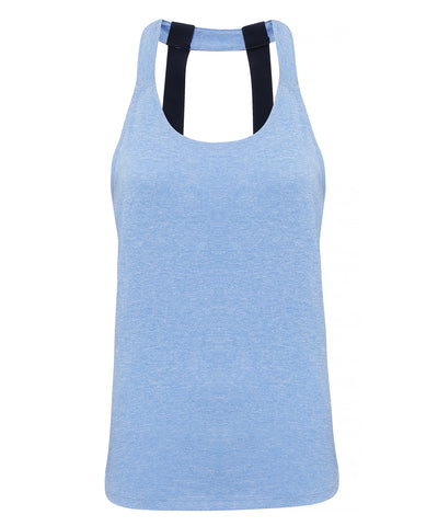 Womens TriDri® double strap back vest | cornflower melange