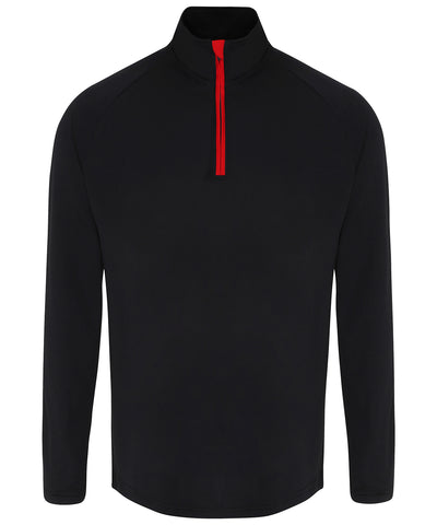 TriDri® long sleeve performance  zip | black/red