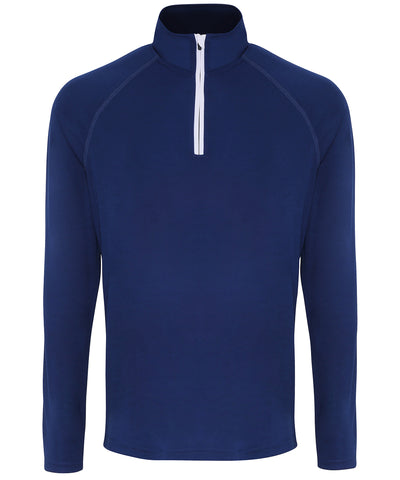 TriDri® long sleeve performance  zip | navy/white