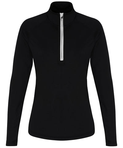 Womens TriDri® long sleeve performance  zip | black/white