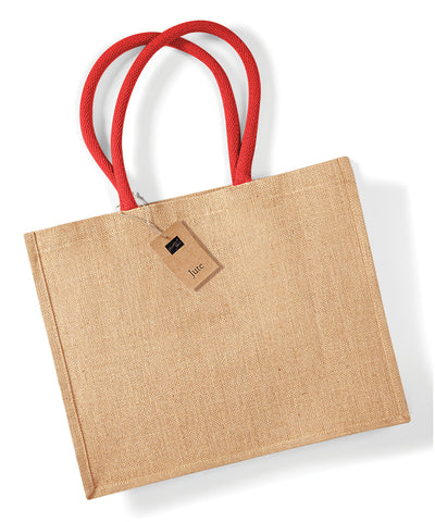 Jute classic shopper | natural/bright red