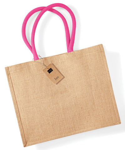 Jute classic shopper | natural/fuchsia