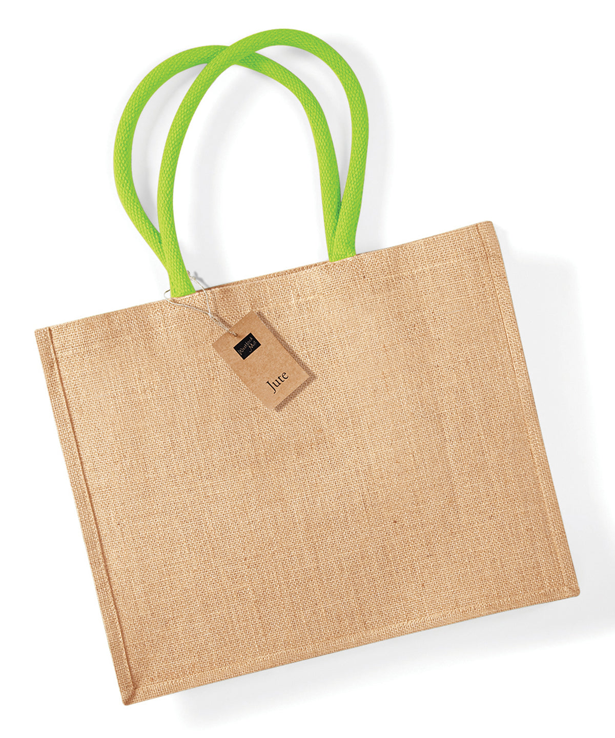 Jute classic shopper | Natural/Lime Green