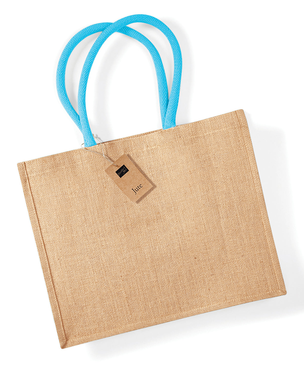 Jute classic shopper | Natural/Surf Blue