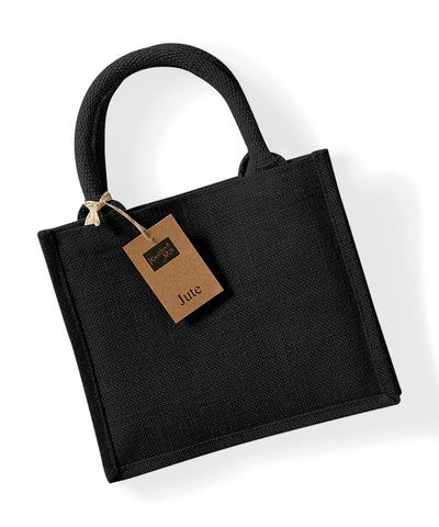 Jute mini gift bag | black/black
