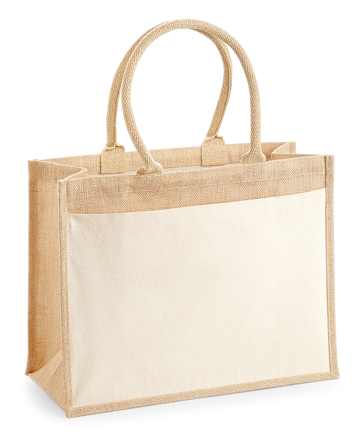 Cotton pocket jute shopper | natural