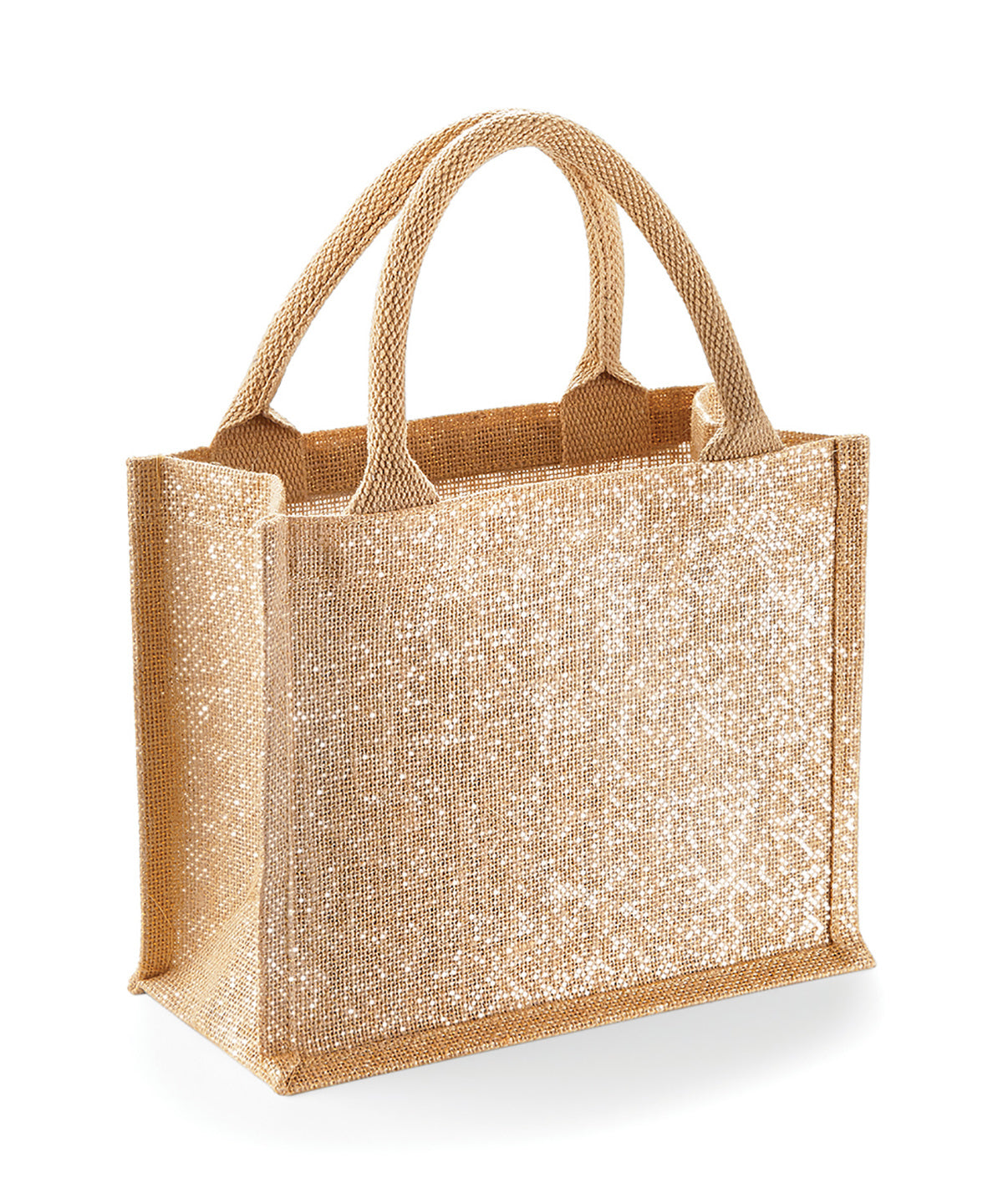 Shimmer jute mini gift bag | natural gold