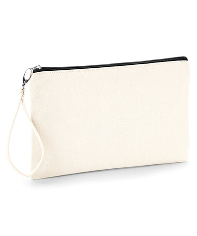Canvas wristlet pouch | natural/black