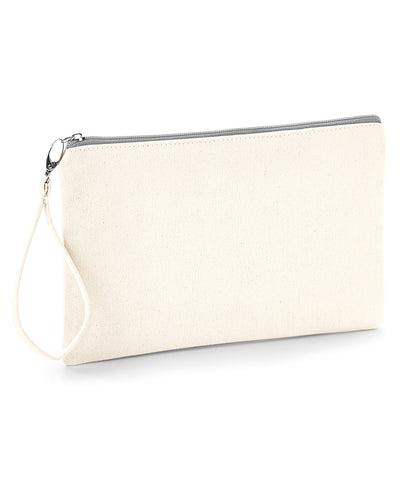 Canvas wristlet pouch | natural/light grey